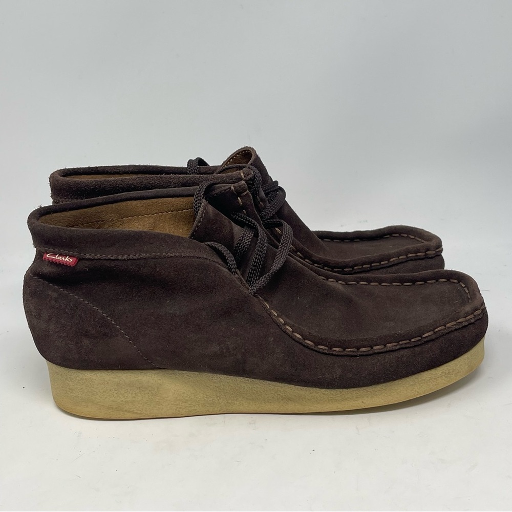 Clarks Stinson Hi Ankle Chukka Boots Mens 8 M Brown Suede Lace Up Casual Shoes